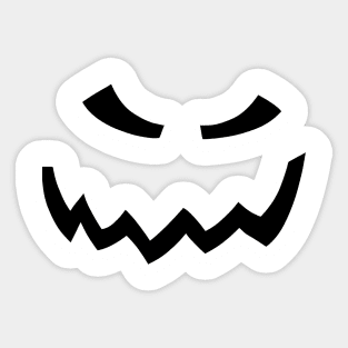 Frowning Angry Halloween Pumpkin Face Sticker